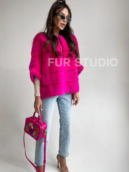 Норковая кофта на молнии - фото 4