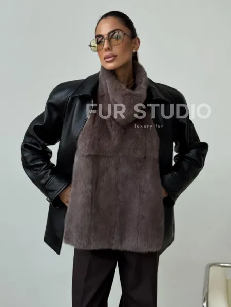 Норковая женская манишка - фото 6