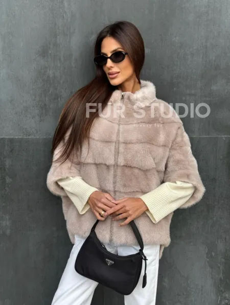 Кофта на молнии из меха норки - фото 4