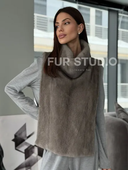 Манишка норковая серая - фото 14