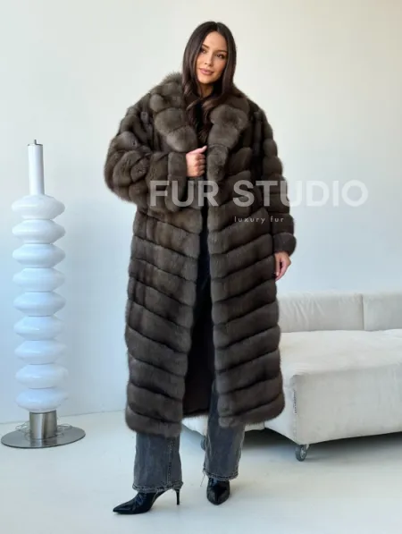 Длинная шуба из соболя - фото 12