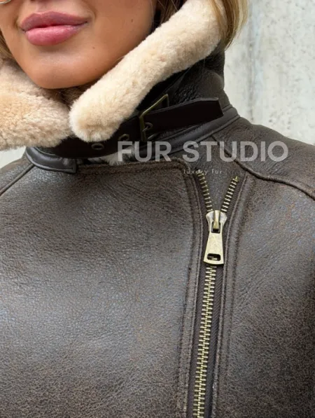 Дубленка - пилот женская - фото 1