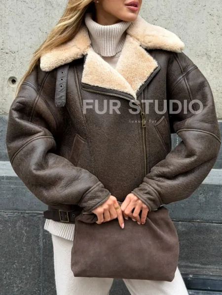 Дубленка - пилот женская - фото 3