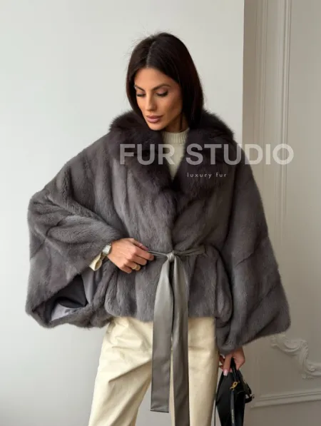 Короткий норковый полушубок - летучка - фото 8