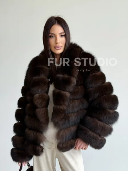 Шуба песцовая под соболь - фото 19