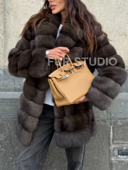 Шуба из меха баргузинского соболя - седина 2 - фото 3