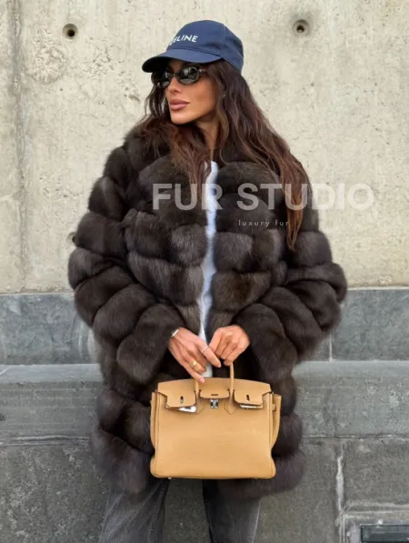 Шуба из меха баргузинского соболя - седина 2 - фото 10