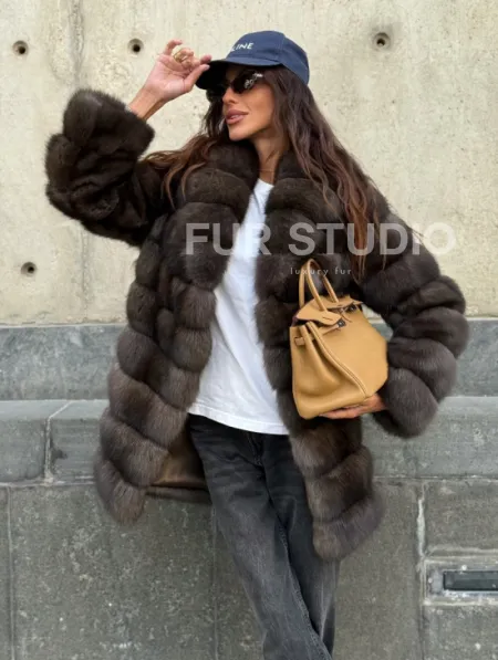 Шуба из меха баргузинского соболя - седина 2 - фото 13