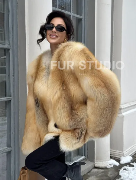 Шуба Premium из меха альпийской лисы - GOLDEN FOX - фото 10