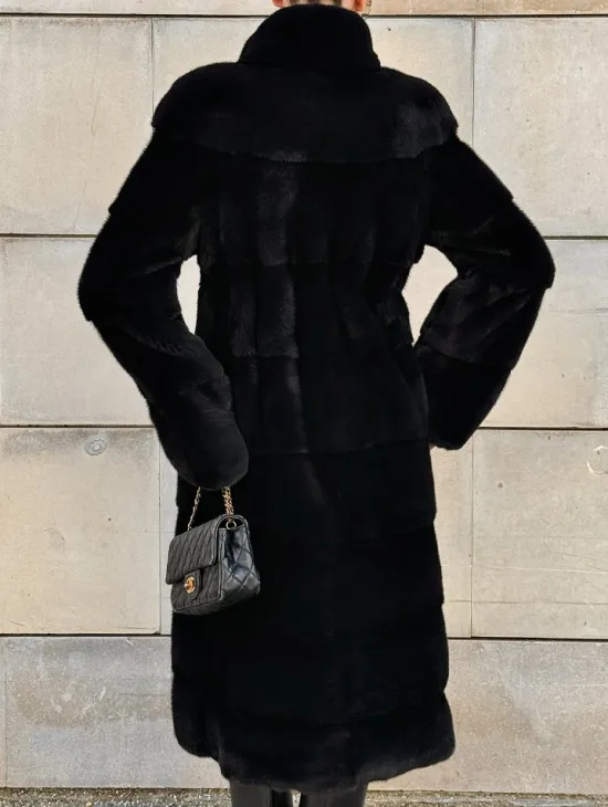 Шуба из скандинавской(плюшевой) норки - стойка воротник - фото 7