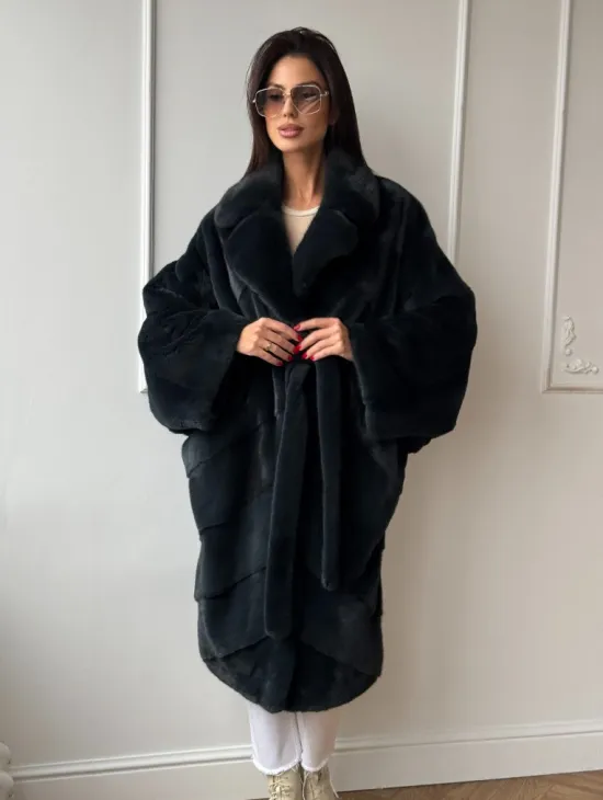 Шуба норковая фасон кимоно паркет из меха аукционной норки Kopenhagen Fur - фото 4