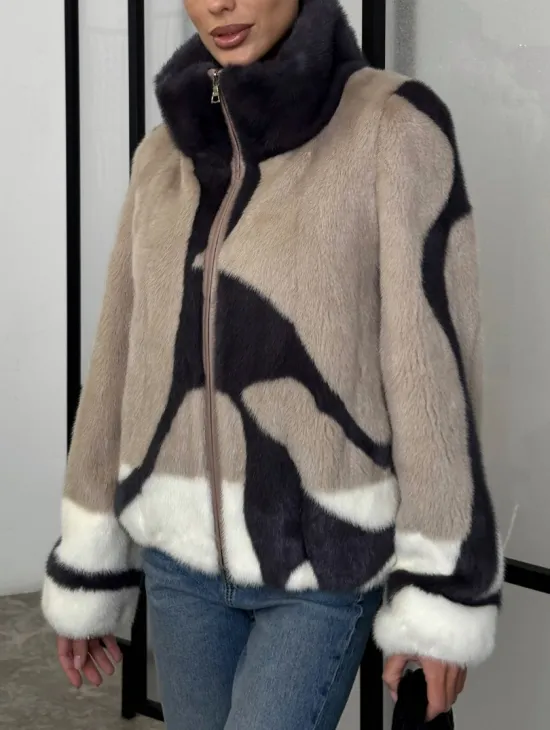 Норковая шуба - бомбер на молнии - фото 2