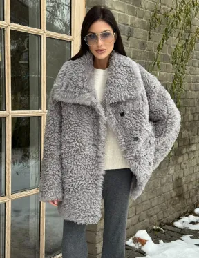 Короткая шубка - дублёнка из овчины - фото 7