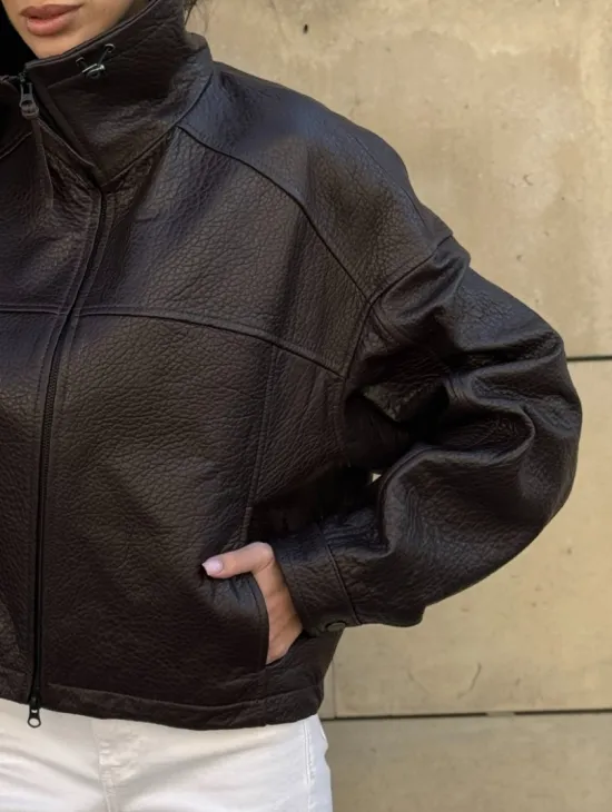 Короткая куртка оверсайз из натуральной кожи Joomba - фото 2