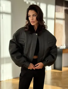 Модная женская дубленка 2025 - коричневая - фото 8