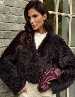 Укороченная шуба из овчины калган - фото 3