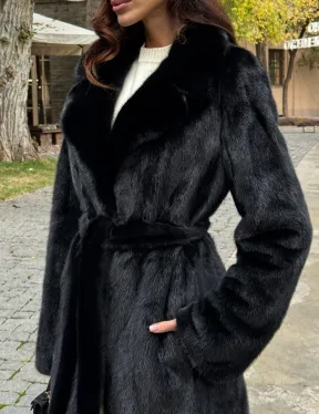Черная норковая шуба - фото 1