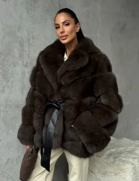 Шуба из песца под соболь - фото 0
