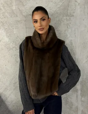 Манишка норковая - цвет соболь - фото 9