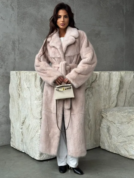 Светлая классическая норковая шуба - фото 0