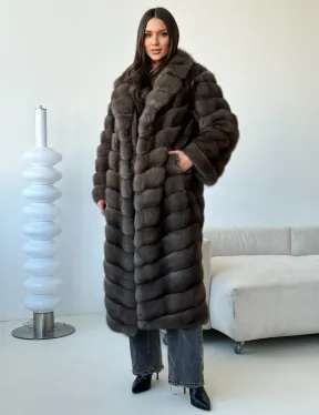 Длинная шуба из соболя - фото 0