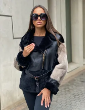 Дублёнка из мериноса с мехом норки - фото 6