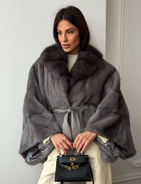 Короткий норковый полушубок - летучка - фото 0