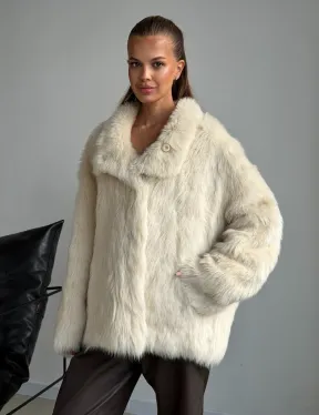 Двухсторонняя дубленка из меха тосканы - фото 13