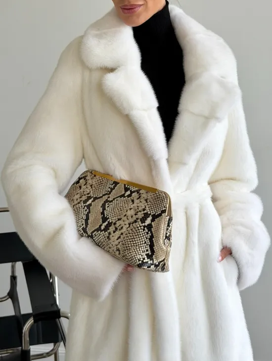 Белая норковая шуба в пол - фото 3