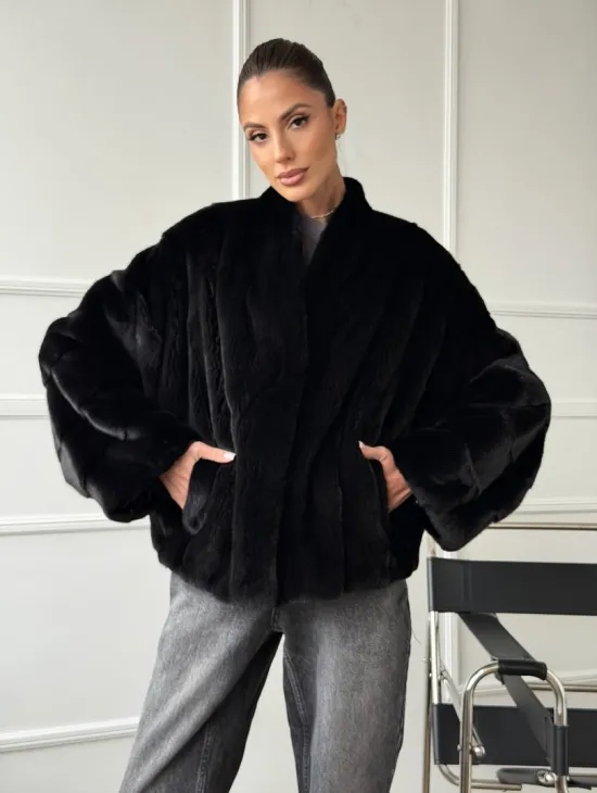 Полушубок норковый SAGA FURS - style oversize - фото 8