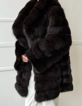 Шуба из куницы английский воротник - фото 3