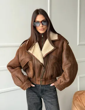 Молодежная куртка - дубленка из овчины - фото 12