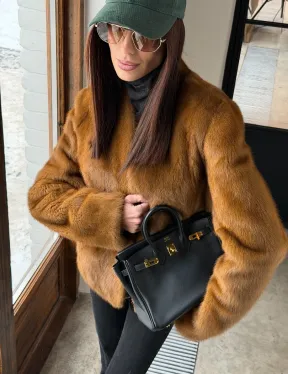 Меховой жакет из золотой норки - фото 4