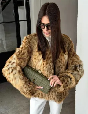Меховой жакет - шуба из оцелота - фото 19