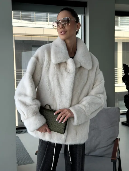 Модная женская норковая куртка - фото 7