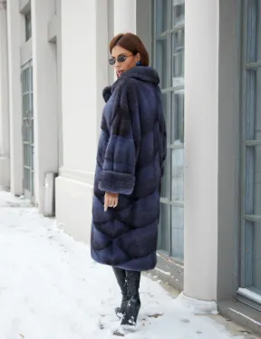 Крестовка кимоно шуба из меха скандинавской норки - фото 3