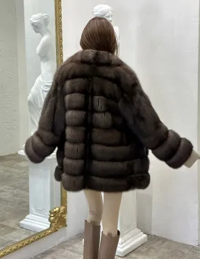 Стильный жакет из меха соболя - фото 5